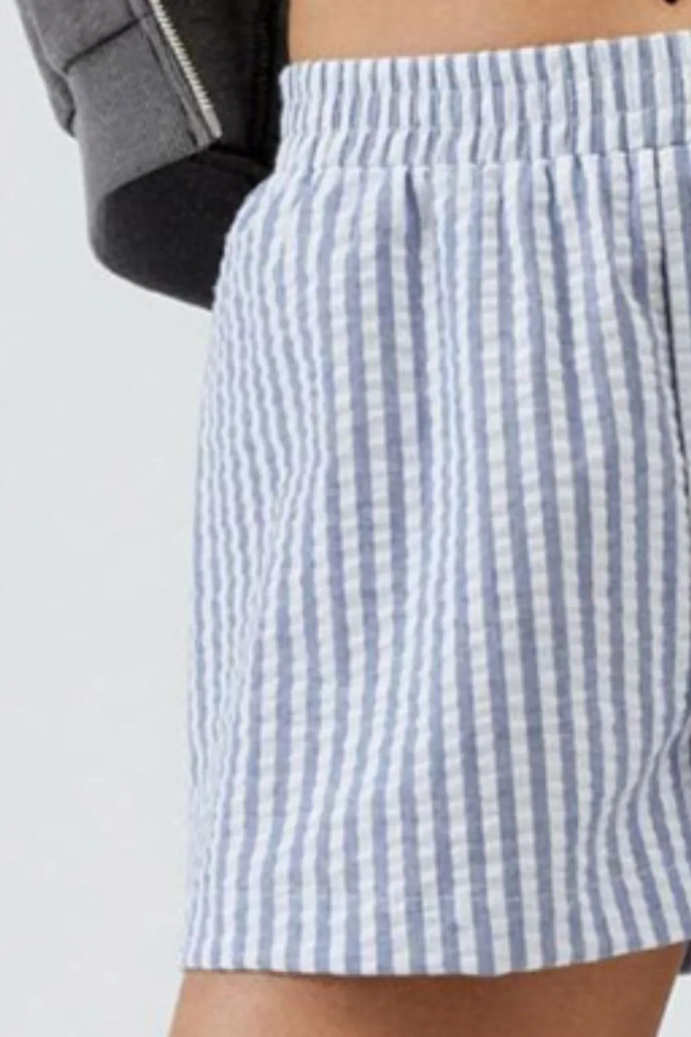 Easygoing Striped Elastic Waist Shorts