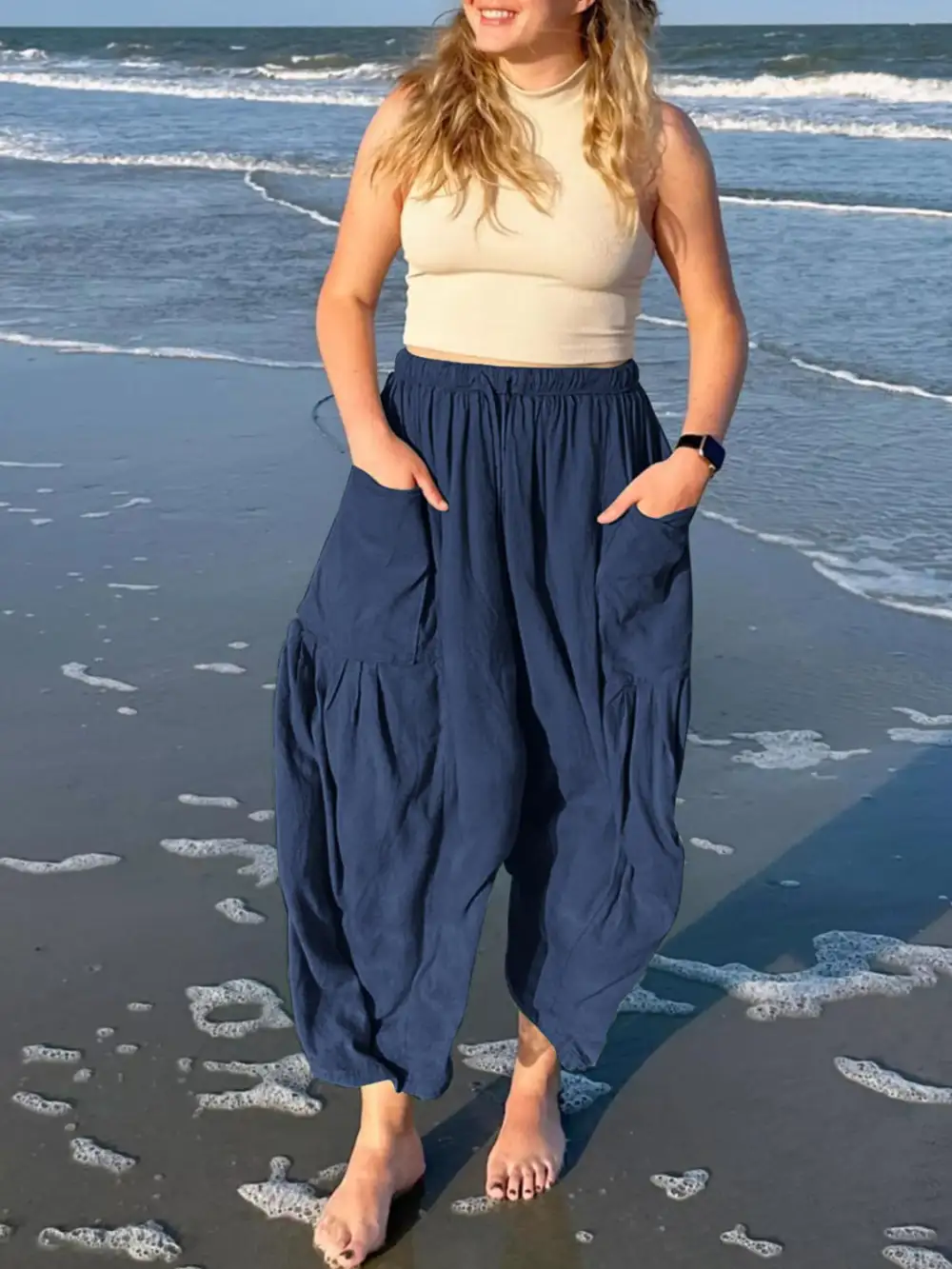 Full Size Drawstring Pants With Pocket Plus Size