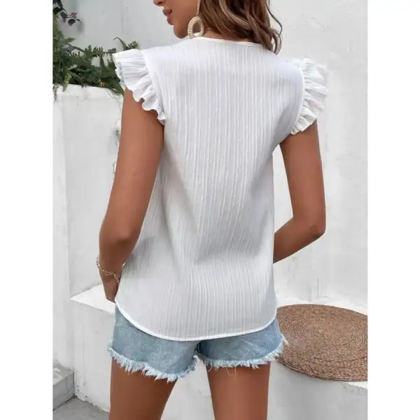 Full Size Ruffled V Neck Tank