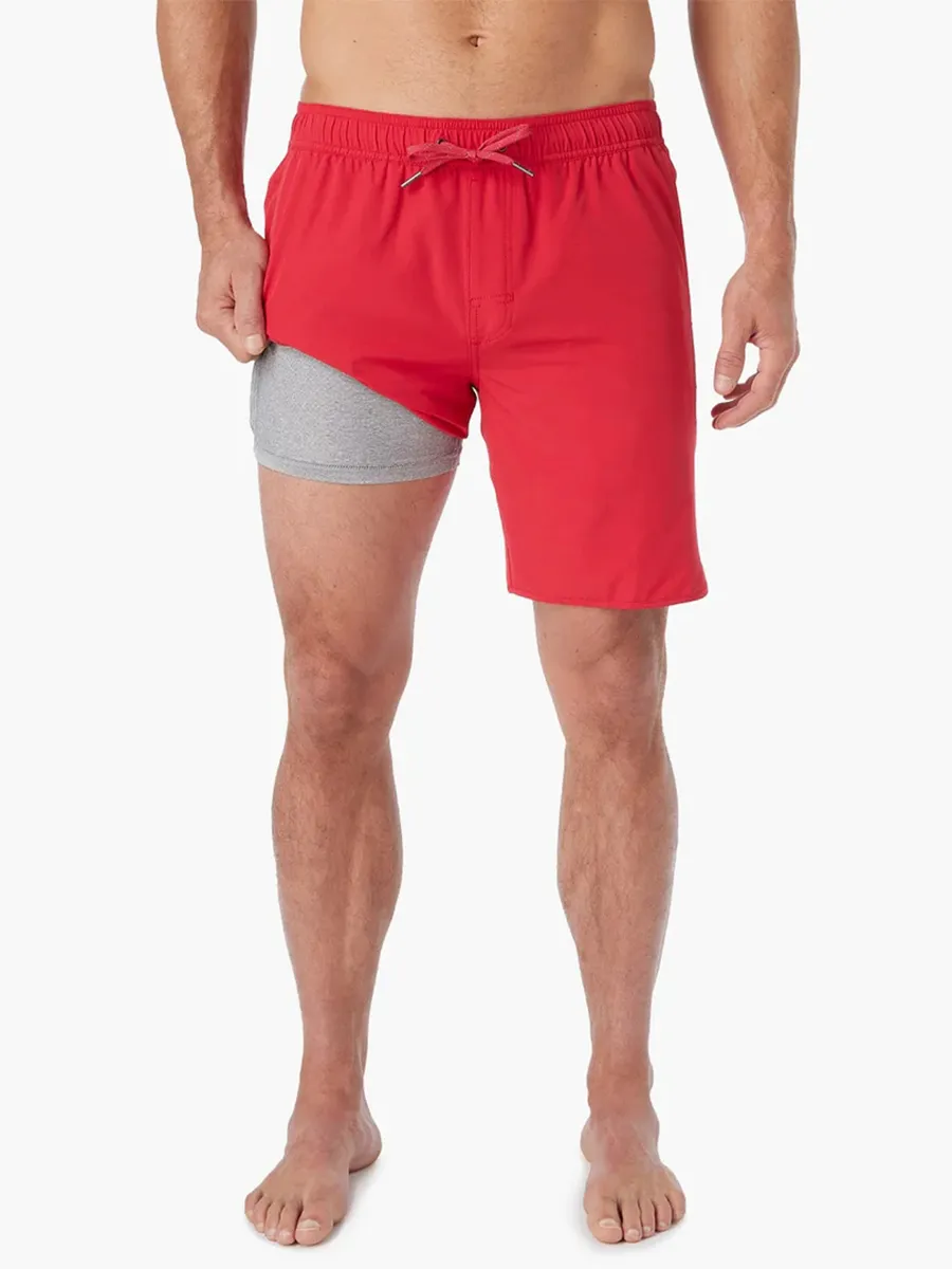 Men's solid color beach shorts