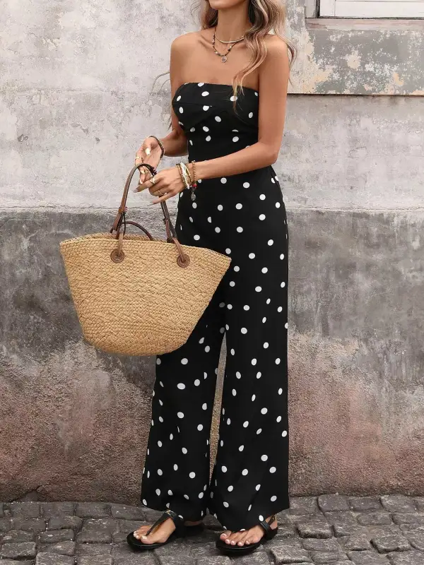 Everyday Wide Leg Strapless Jumpsuit