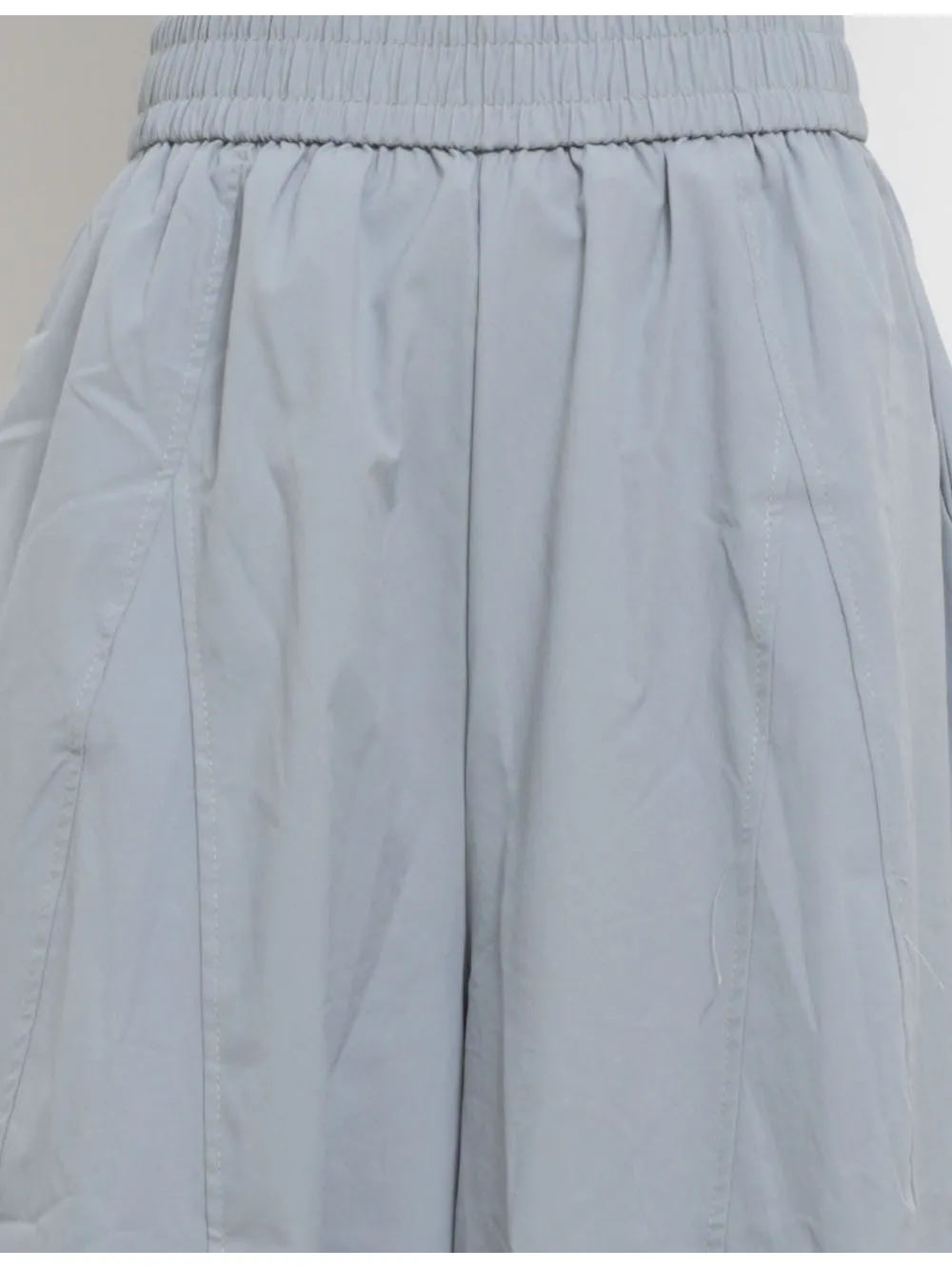 Solid Color Elastic Waist Pocket Balloon Pants