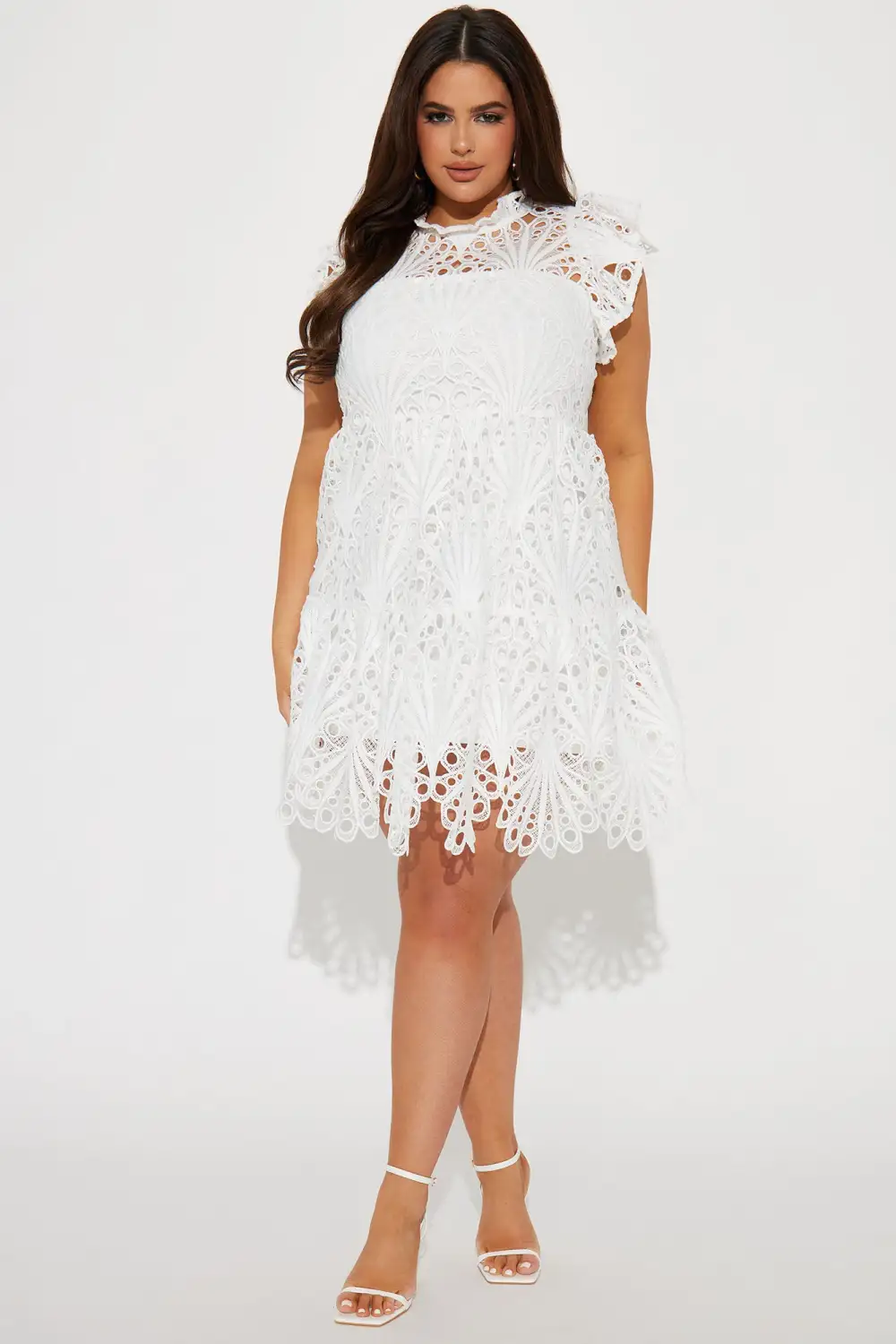 Something Special Lace Mini Dress - White