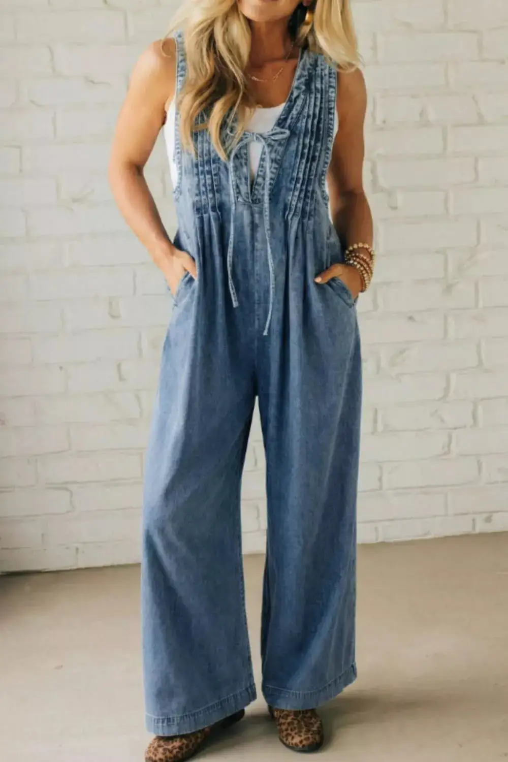 Denim Wide Leg Jumpsuit