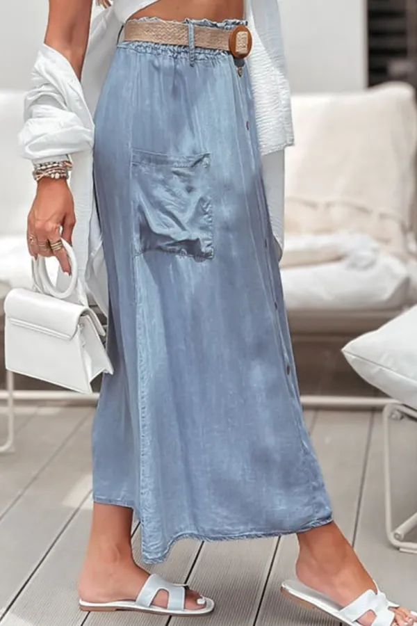 Frill Midi Pockets So Skirt