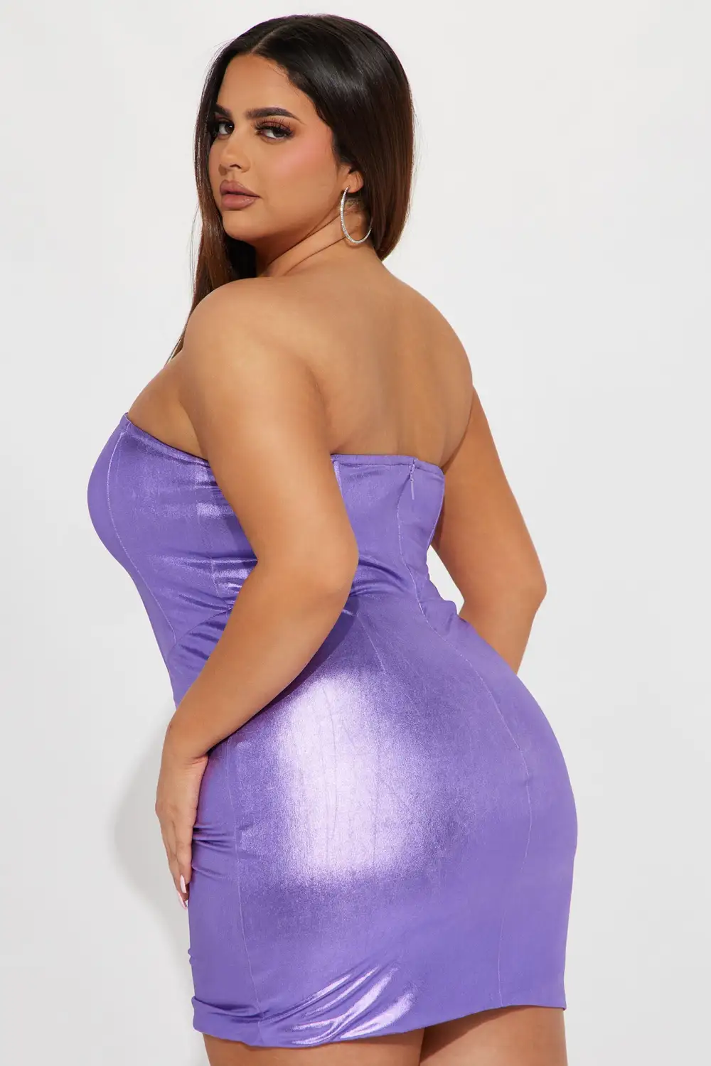 Neptune Metallic Mini Dress - Lilac