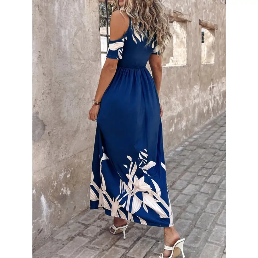Printed Cold Shoulder Dress