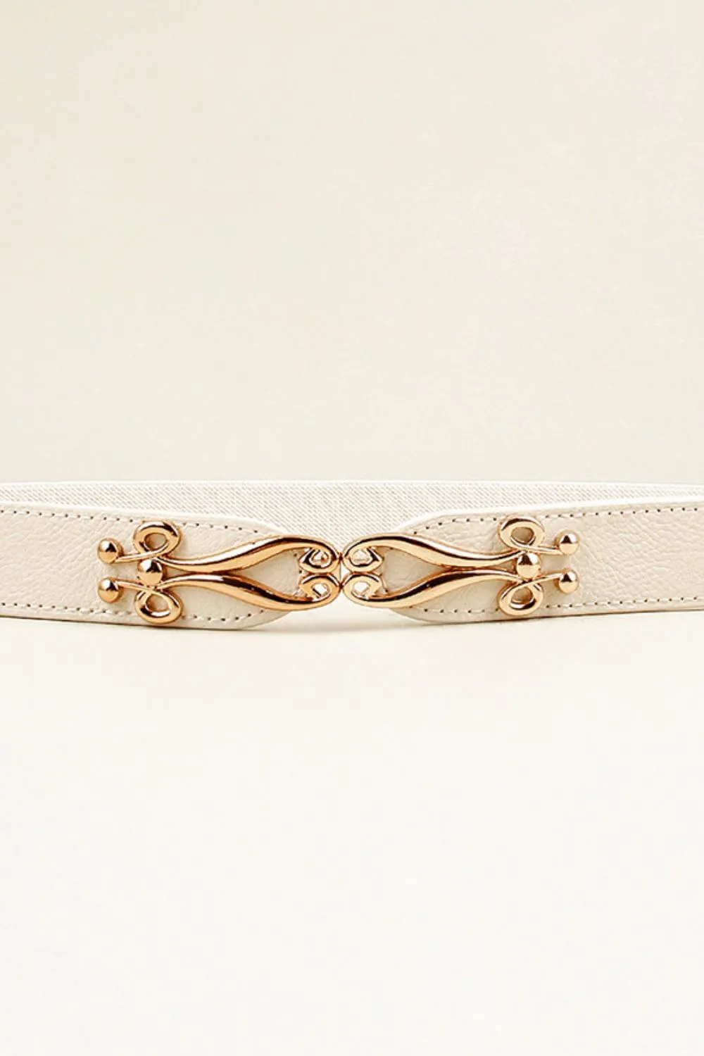 Polished Buckle Stretch Belt