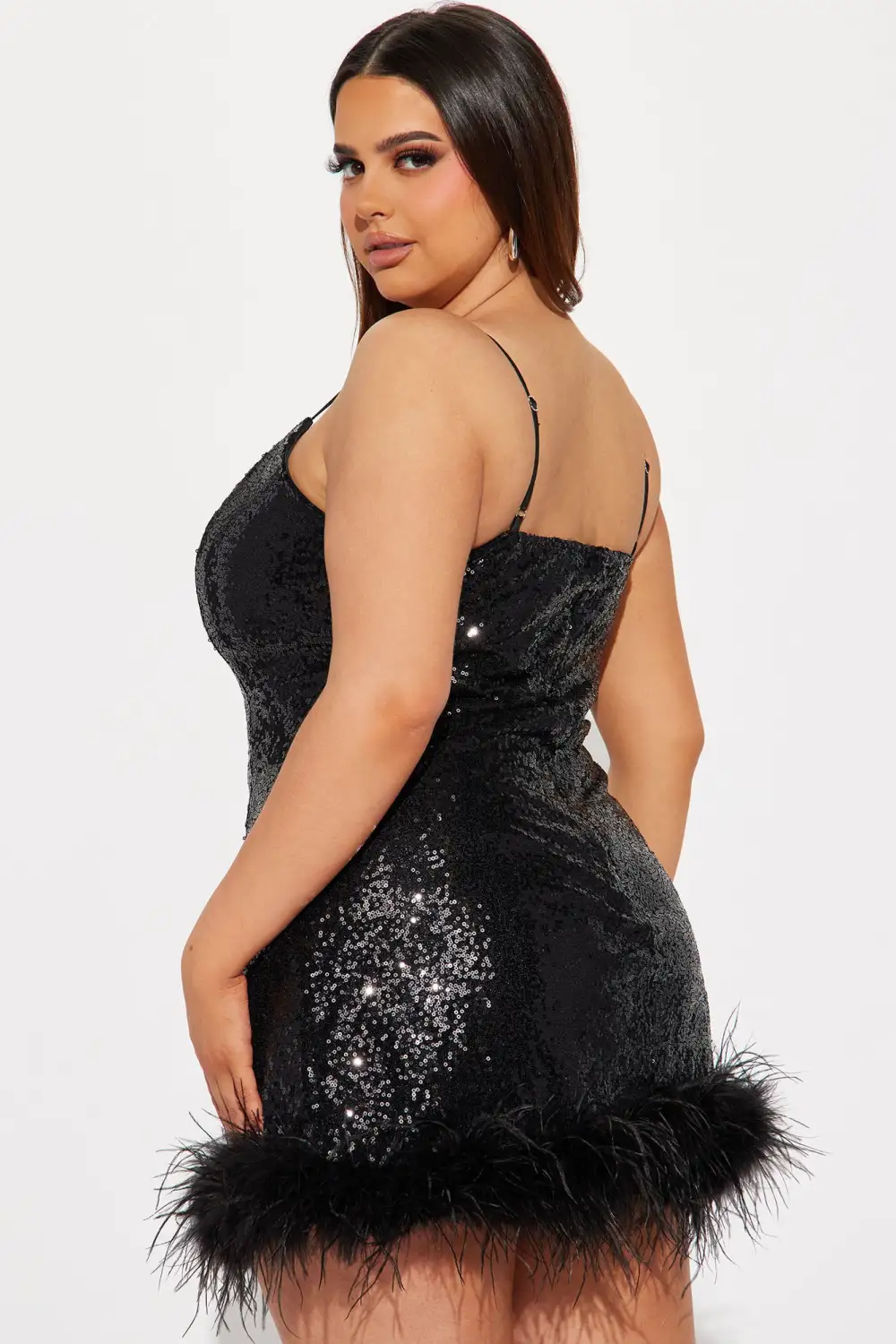 Elle Sequin Mini Dress - Black