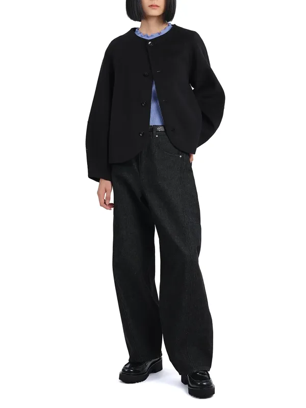 Round Neck Button - Up Blazer