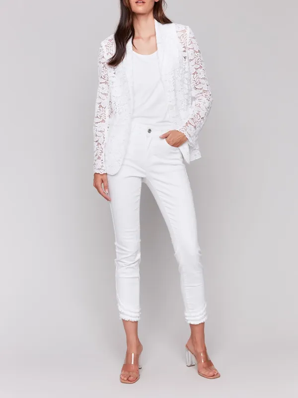 Fashionable Design Hollow Lace Suit Jacket
