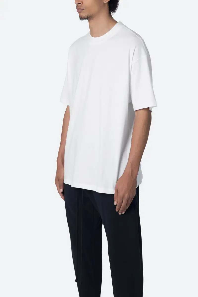 CRISP WHITE OVERSIZED CREW-NECK T-SHIRT