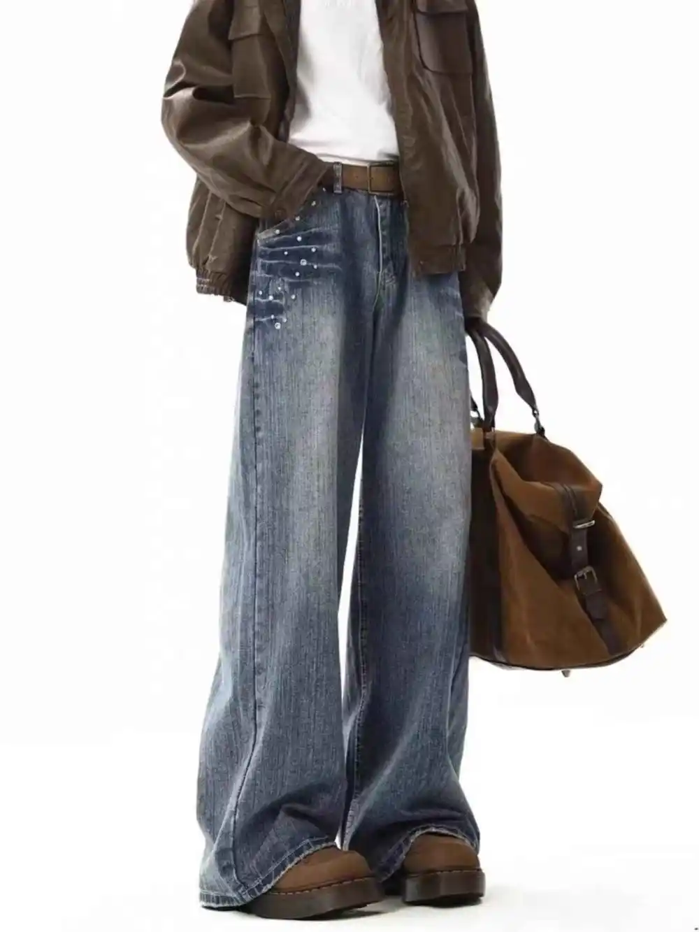 Embellished Wide Leg Jeans