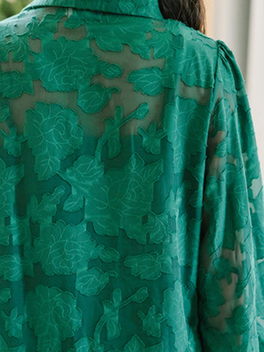 Emerald green textured shirt