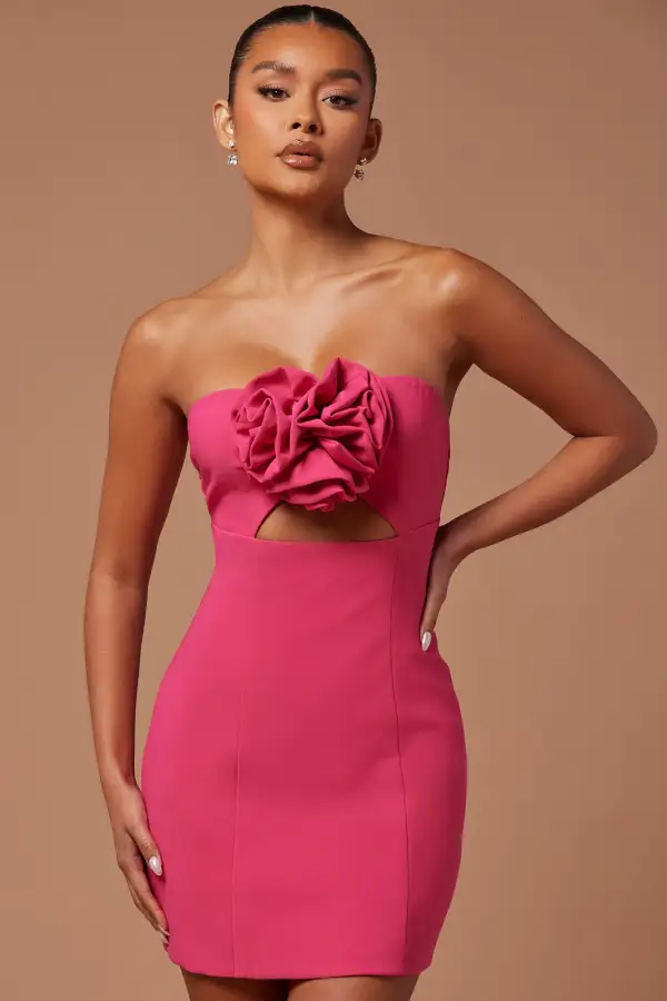 Sophia Grace Rose Mini Dress - Hot Pink