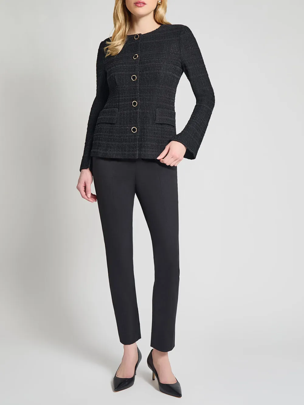 Gemstone Collar Button Down Jacket