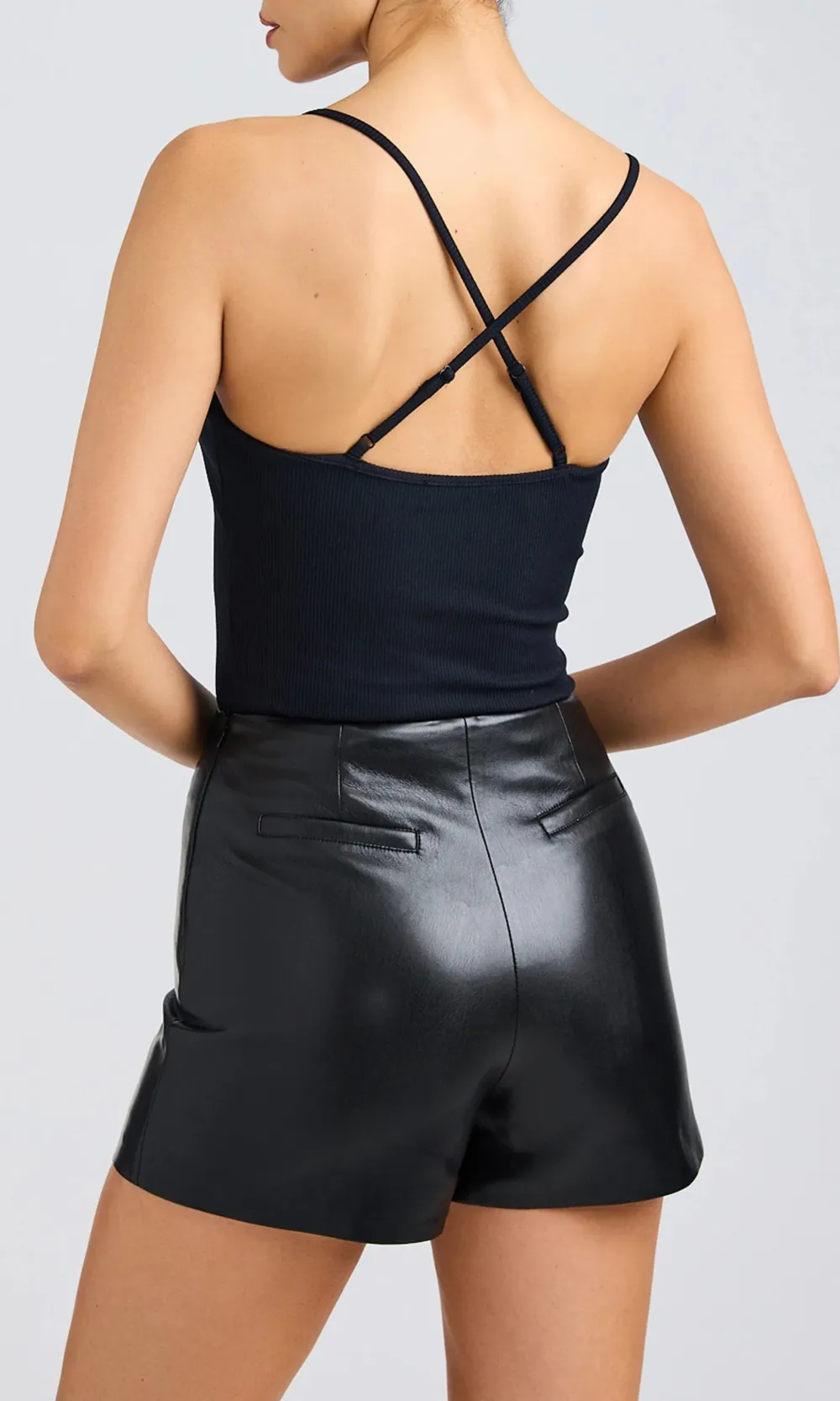 Black Vest With Lace Neck Line And Cross Black