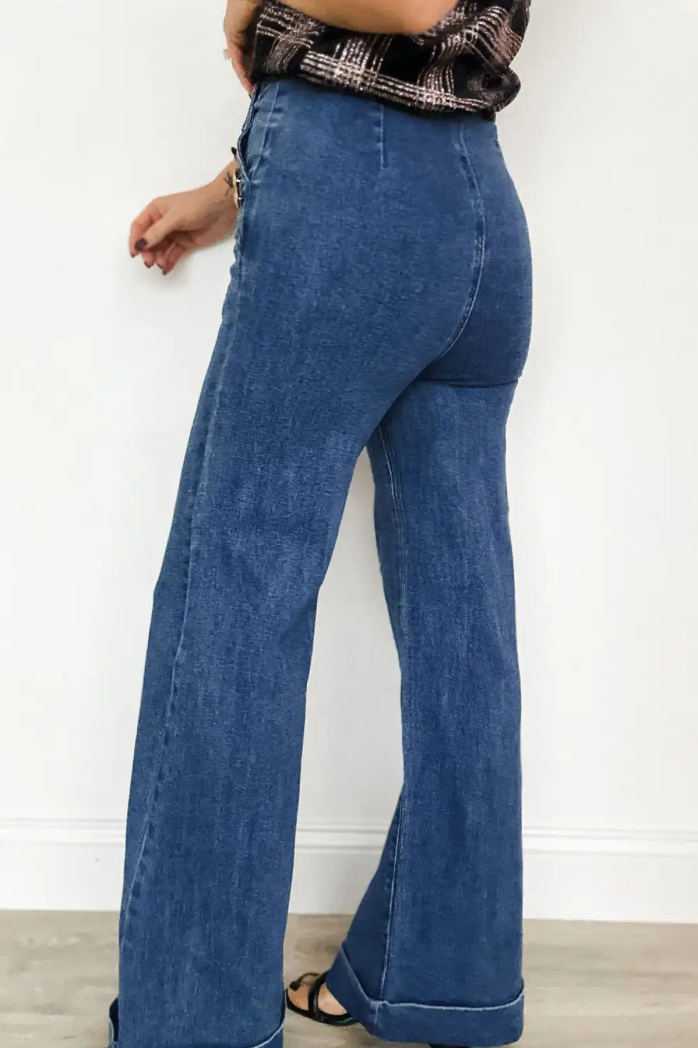 Wide Leg Denim Trousers
