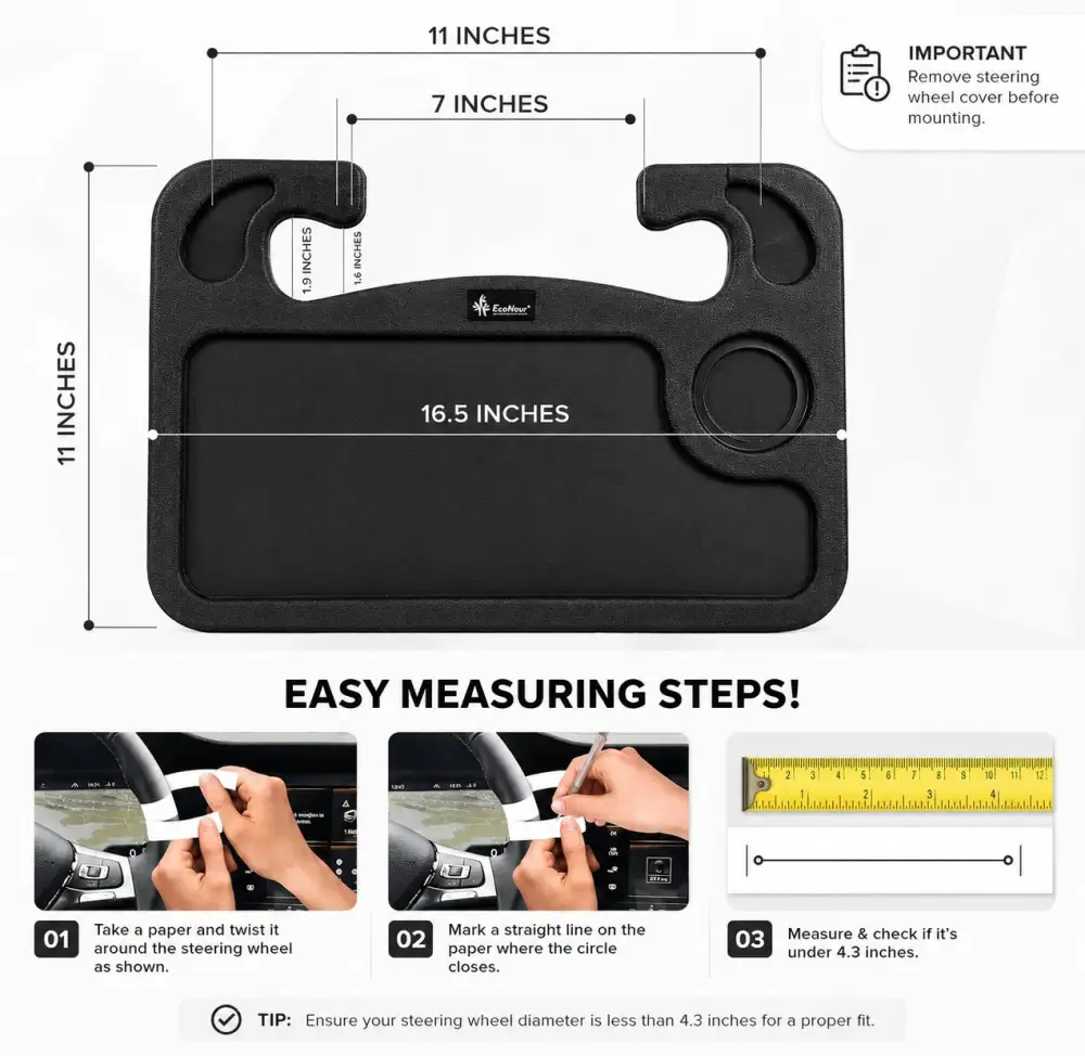 Car Steering Wheel Tray for Work and Dining