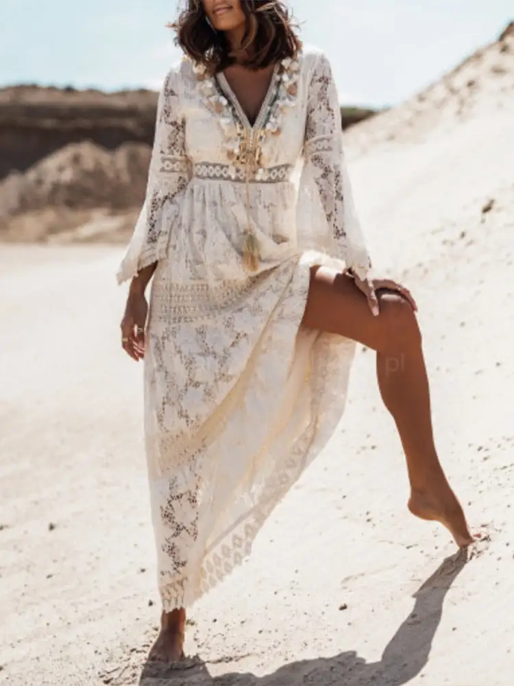 Boho Spirit White Maxi Dress