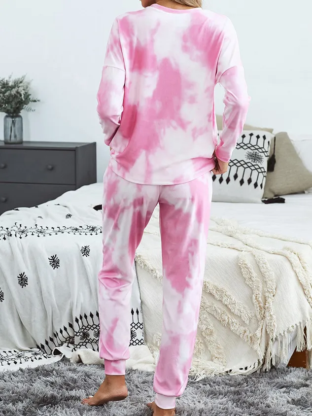 Casual Tie-Dye Pattern Lounge Set