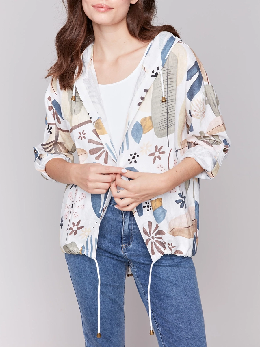 Fashion Creative Drawstring Hooded Jacket