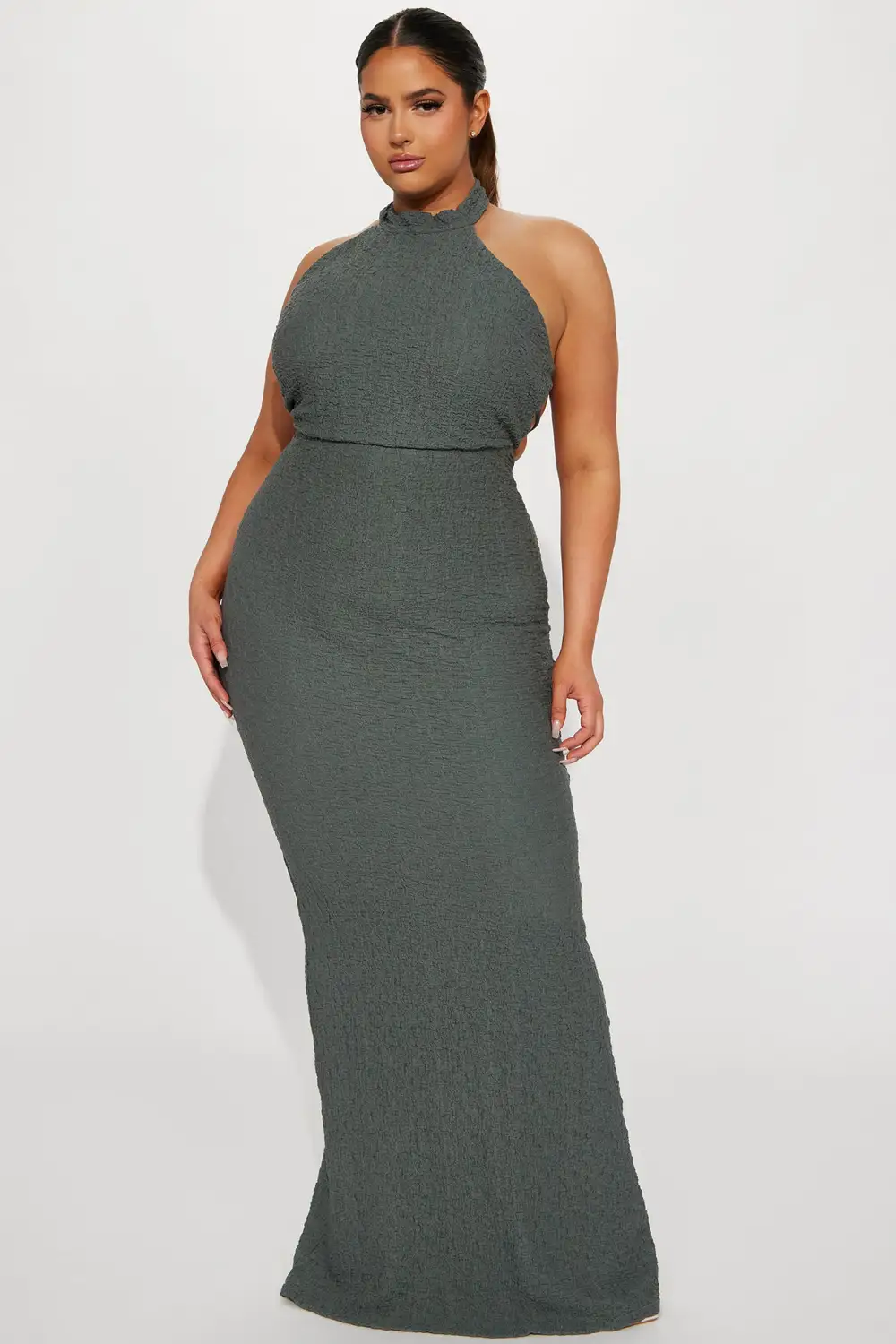 Taelynn Textured Maxi Dress - Charcoal