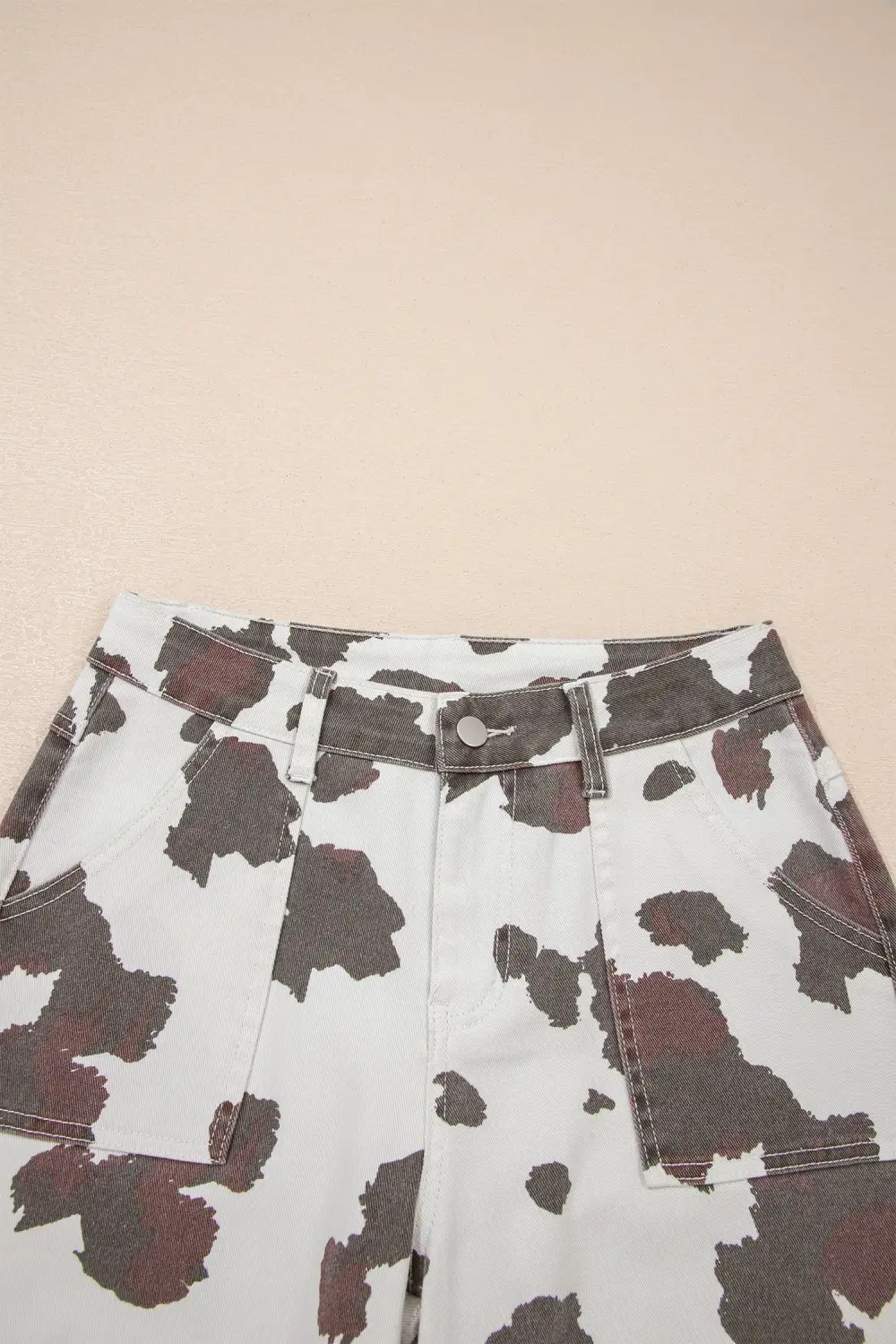 Cow Spots Printed Multi Pocketed Jeans