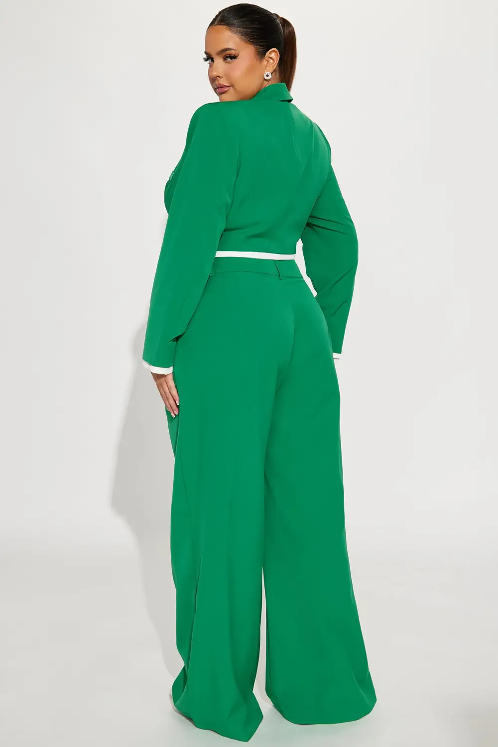 Fashionably Late Pant Set - Green