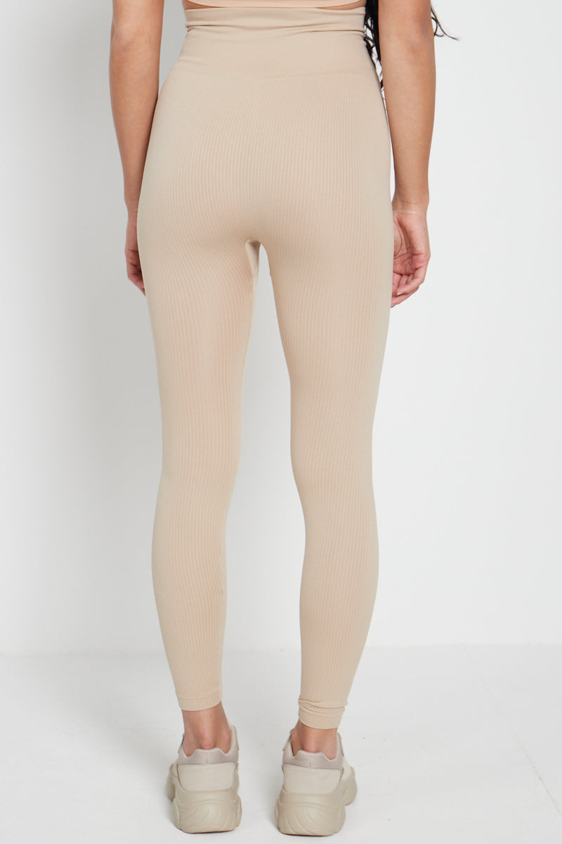 High Waist Ribbed Leggings - Della