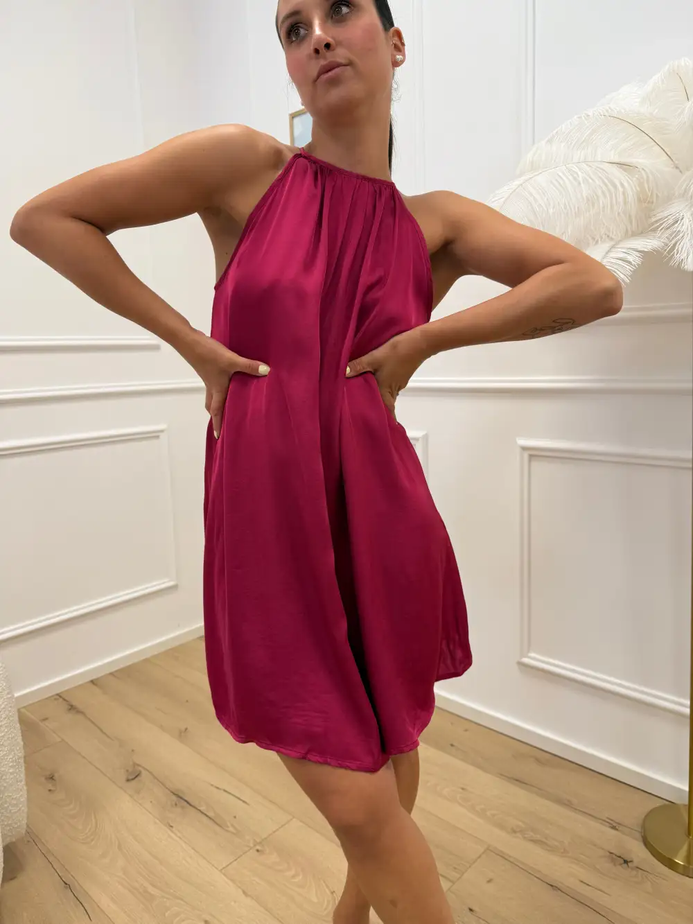 Cottage a Line Strappy Viscose Dress