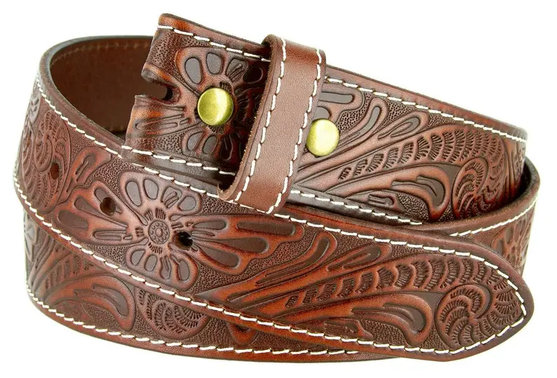 Croc Texture Leather Belt Strap