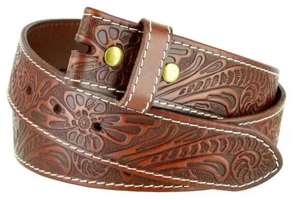 Croc Texture Leather Belt Strap