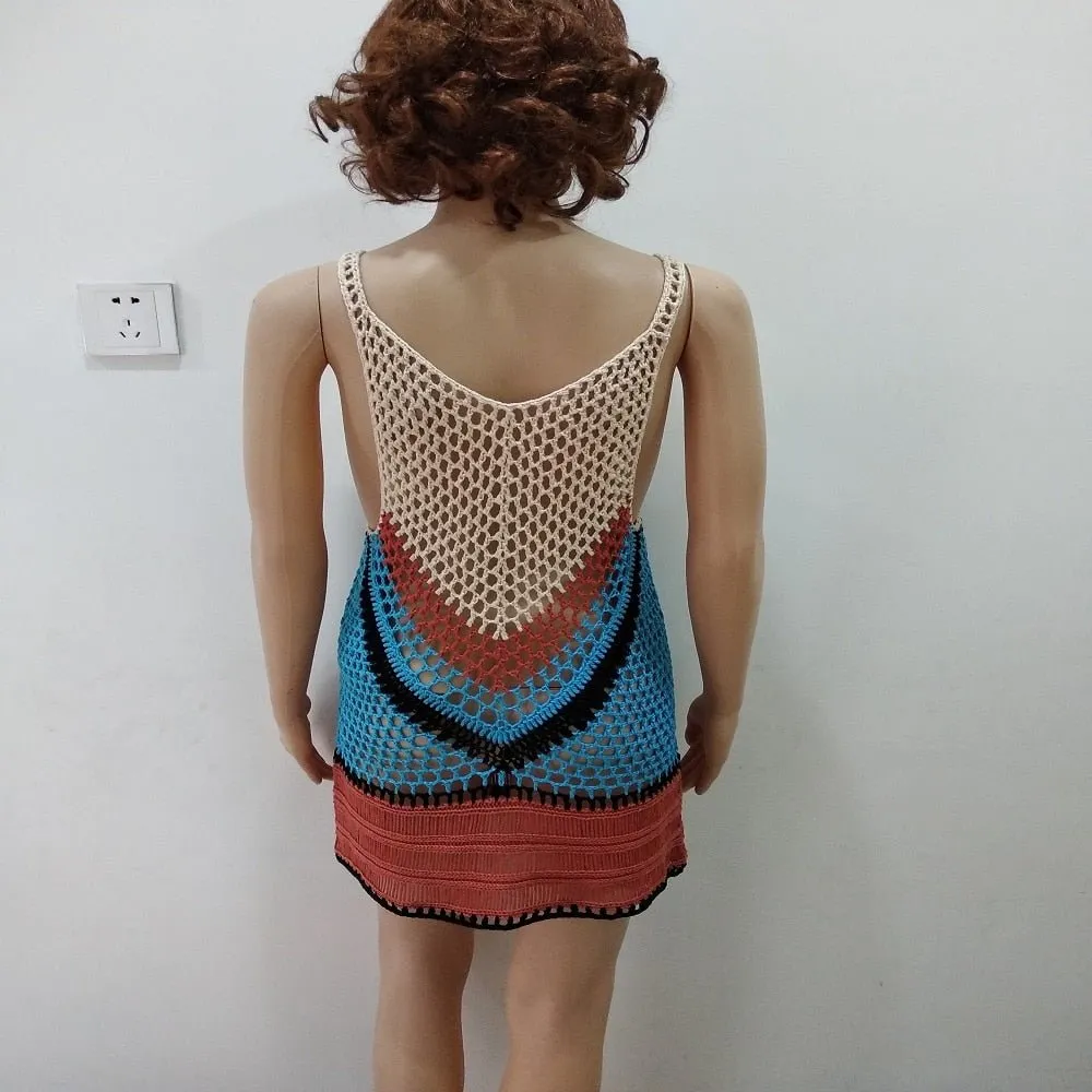 Anna Crochet Beach Cover Up Dress