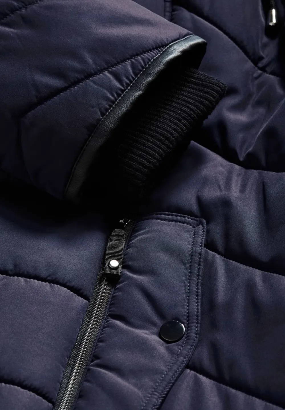 Double Zipper Mid Length Down Jacket