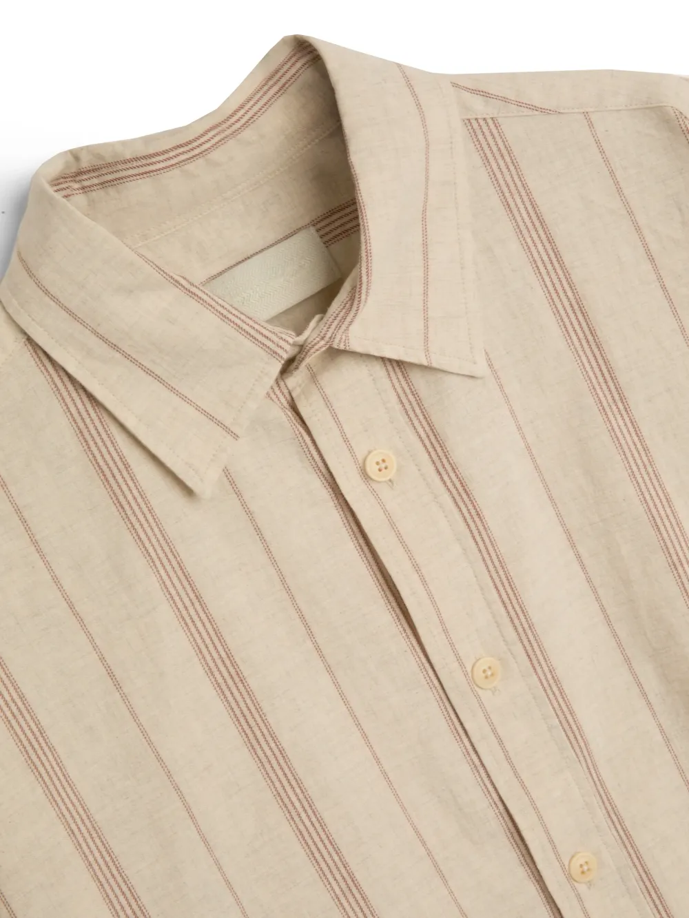 Cream  Oversized Striped Cotton Shirt