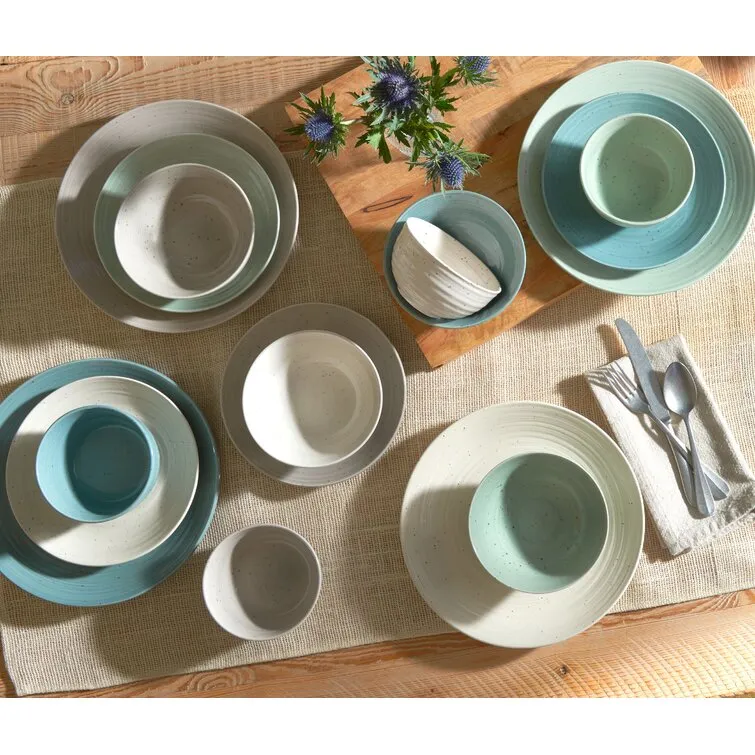 Sango Siterra Artist's Blend 16 Pc Ceramic Stoneware Dinnerware Set - Service for 4