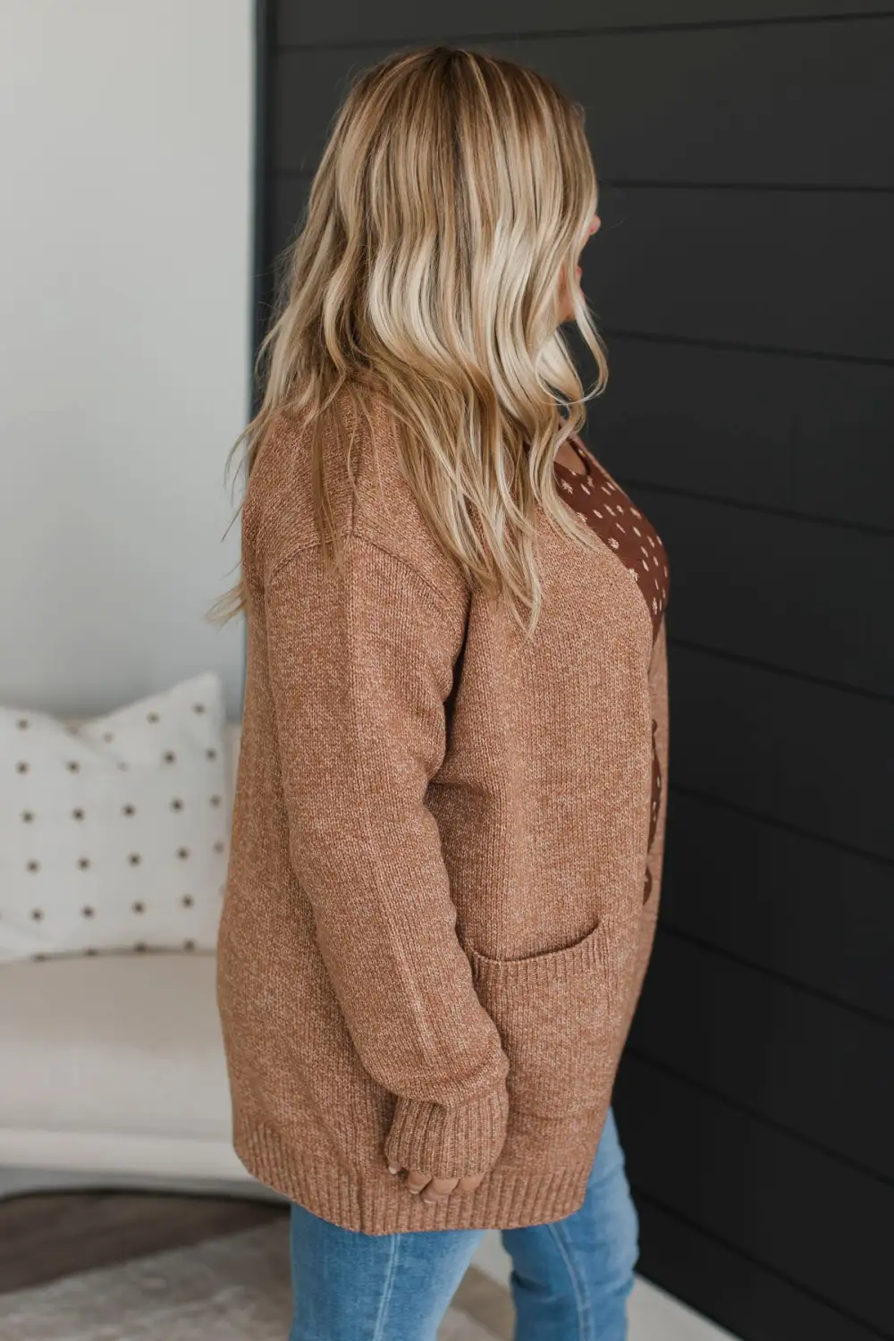 Trust In You Knit Cardigan- Deep Camel