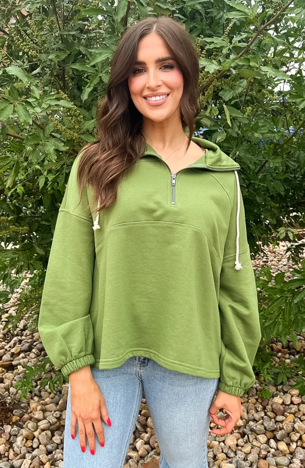 Always Direct Green Half Zip Pullover