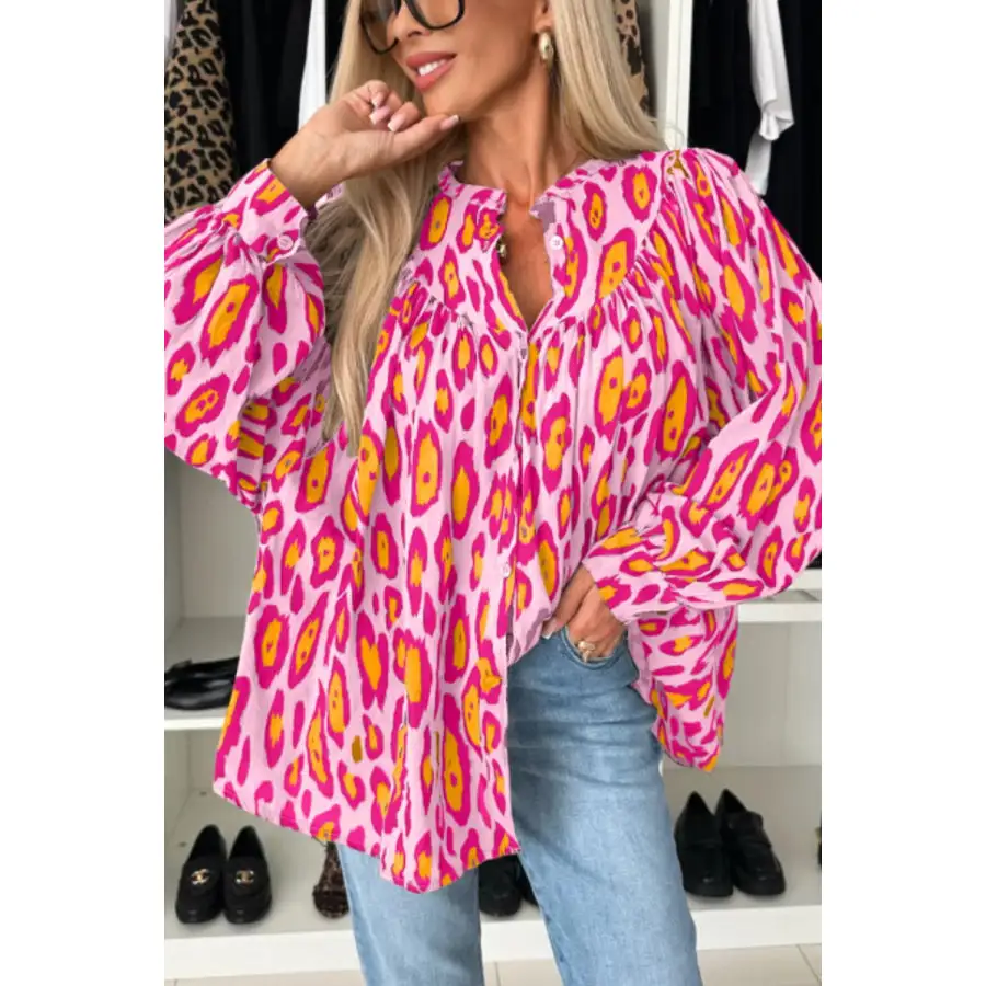Cozy Leopard Button Up Button Up Shirt