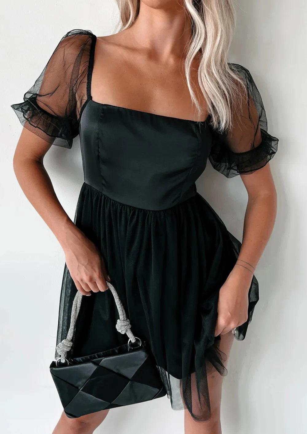 Tulle Mesh Babydoll Dress