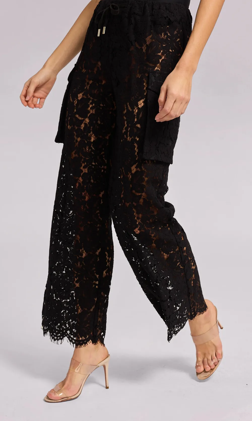 Black Lace Cargo Pant