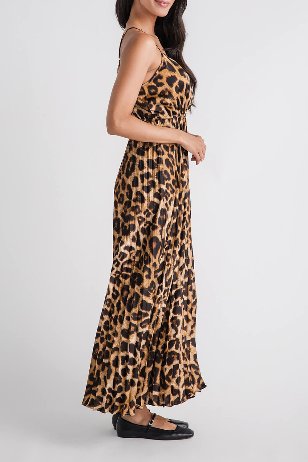 Miou Muse Leopard Print Pleated Dress - leopard