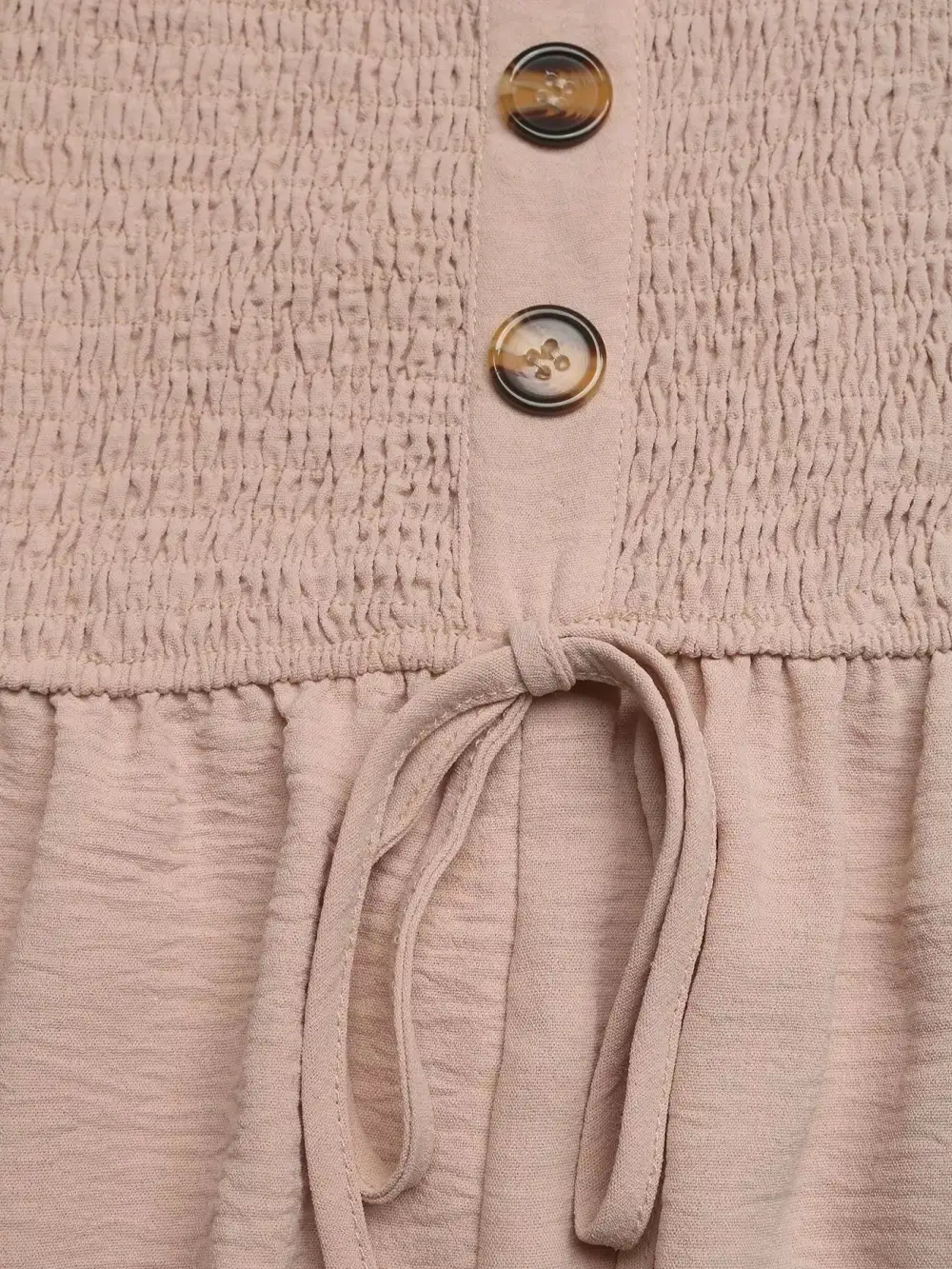 Easygoing Smocked Wide Leg Jumpsuit
