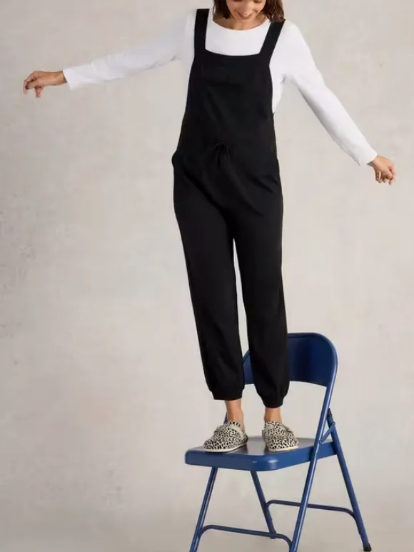 Jersey Dungaree In Pure Black