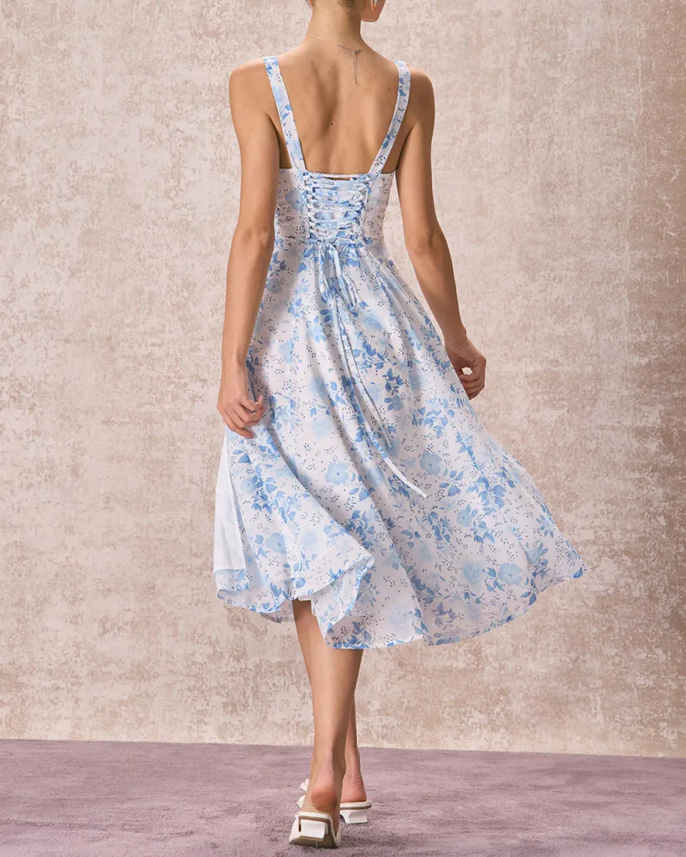 Ruched Design Powder Blue Dress