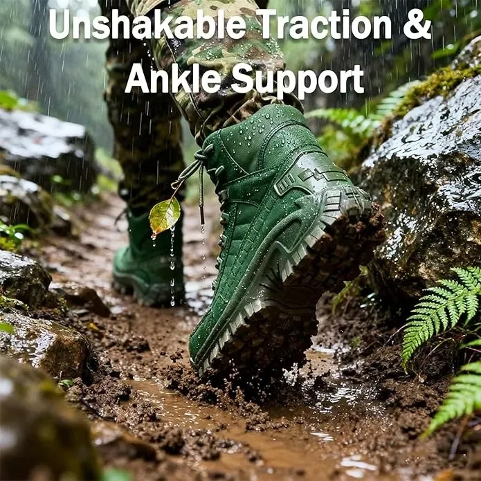 Men's Combat Boots Orthopedic Support Hiking Boots Waterproof Anti-Puncture Work Boots
