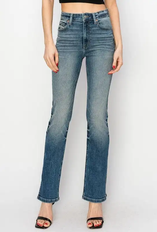 ??GYPSY FOX-HIGH RISE Y2K BOOT CUT JEANS