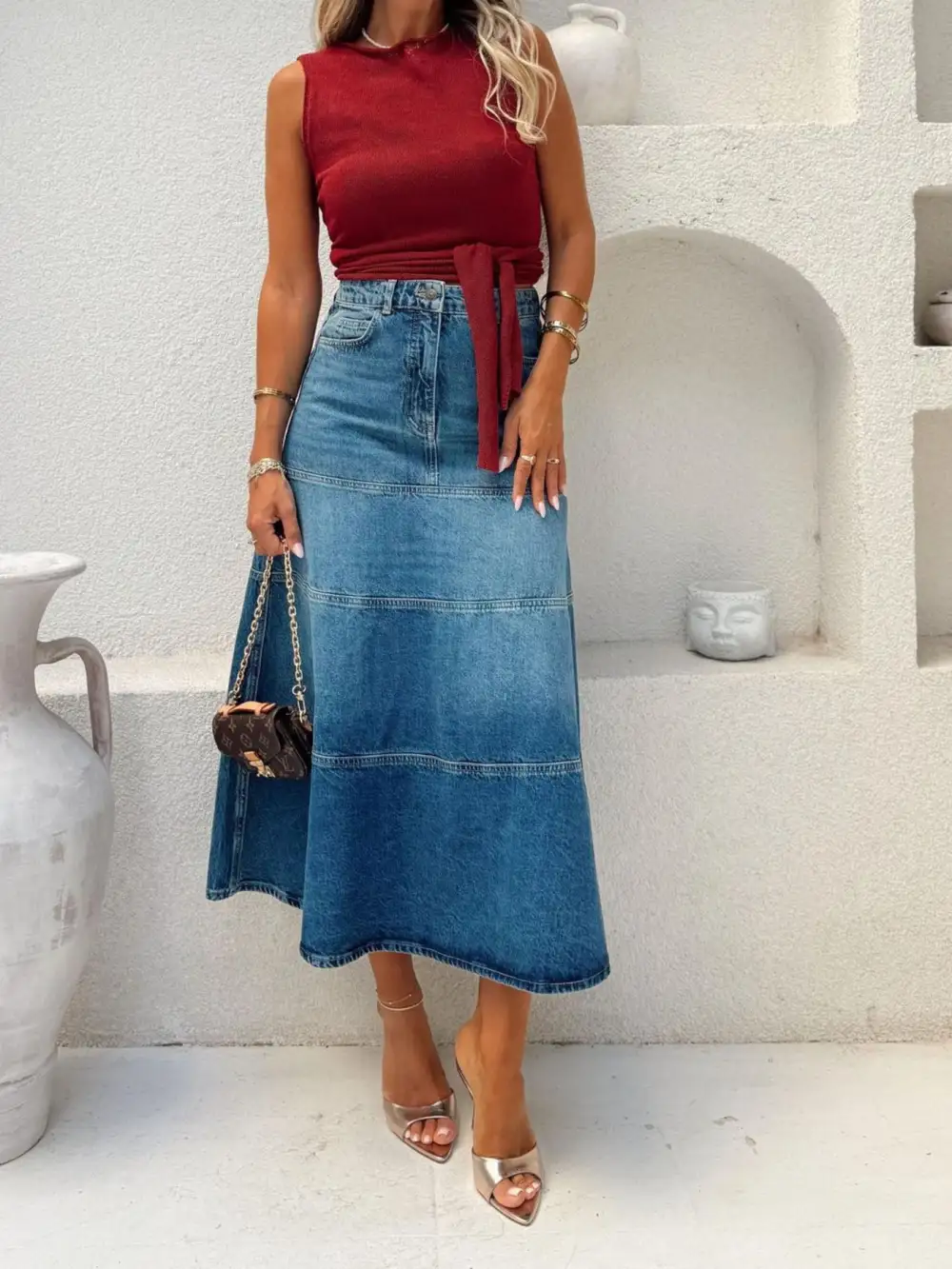 Everyday Denim High Waist Skirt
