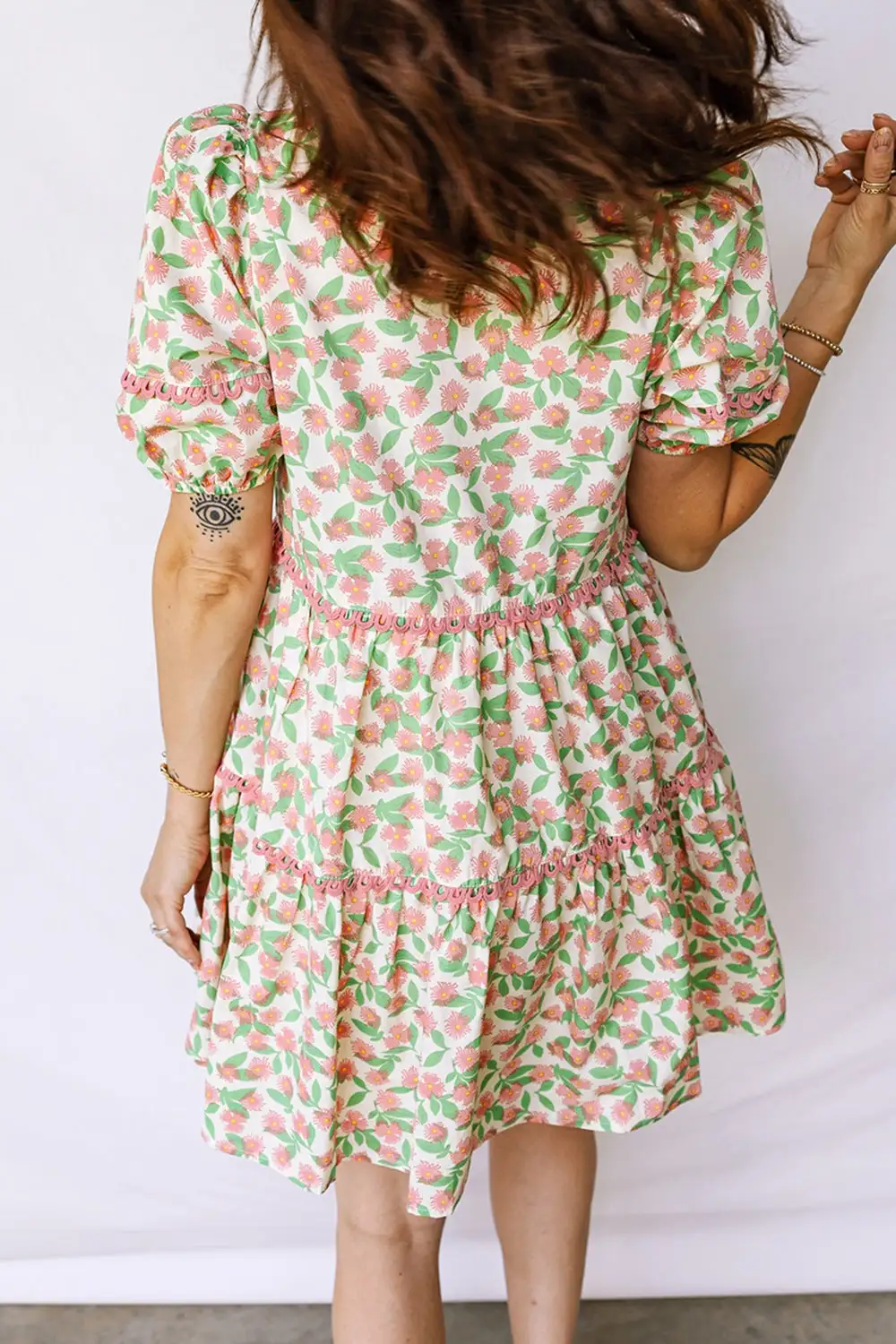 Floral Printed Tiered Mini Dress